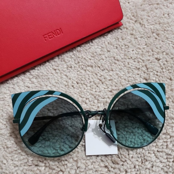 Fendi 53mm Modified Cat Eye Sunglasses turquoise Fendi 53mm Modified Cat Eye Sunglasses turquoise - www  main image 2